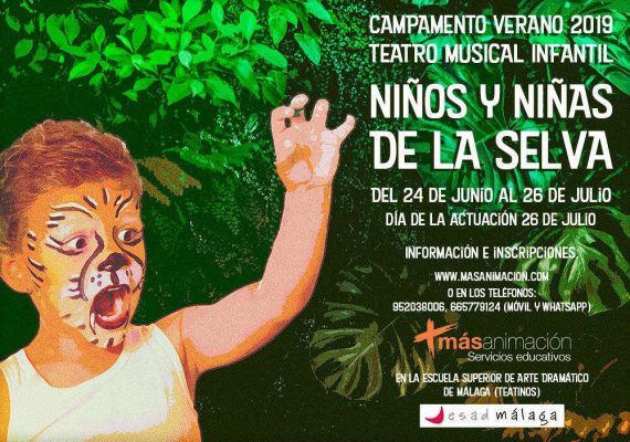 Campamento de verano para niños sobre teatro musical en Málaga