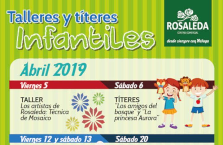 Talleres y títeres infantiles gratis en el CC Rosaleda de Málaga en abril