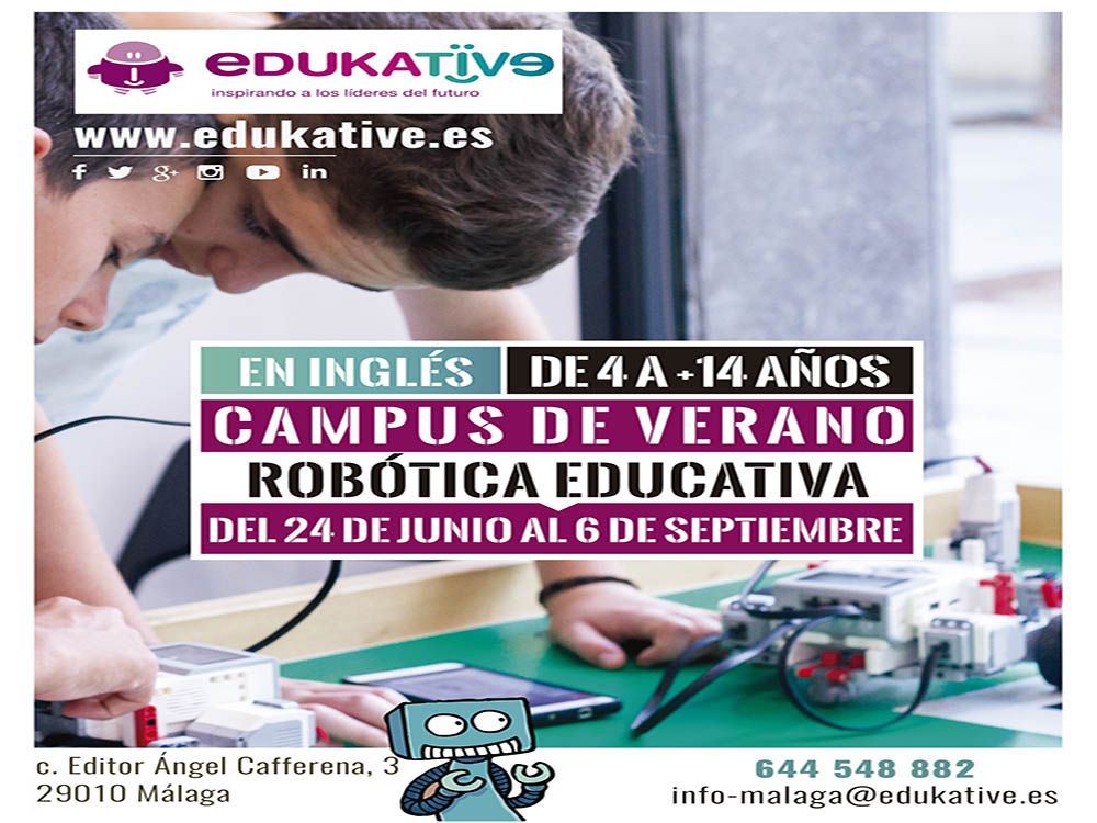 Campamento de verano sobre robótica en inglés para niños y jóvenes con Edukative Málaga