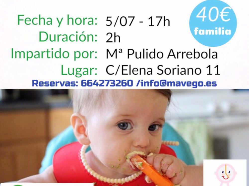 Taller para madres y padres sobre alimentación infantil BLW en Mavego (Málaga)