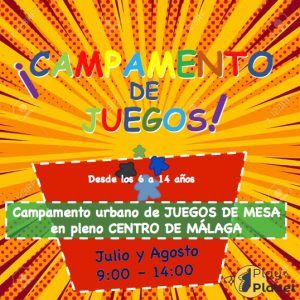 Campamento de juegos de mesa para niños con Play Planet en el centro de Málaga