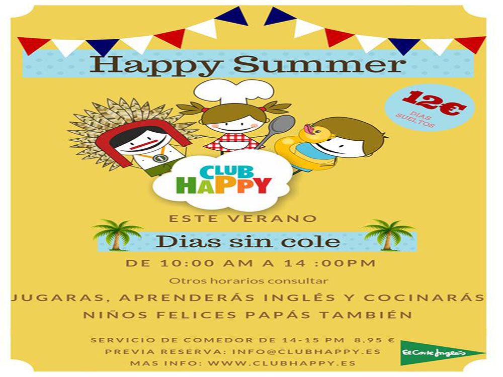 Campamento infantil de verano con juegos en inglés de la mano de Club Happy Málaga