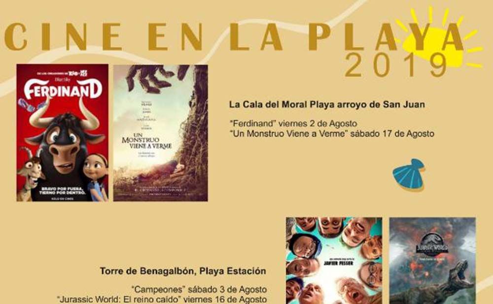 Cine de verano 2019 gratis en Rincón de la Victoria con películas para toda la familia