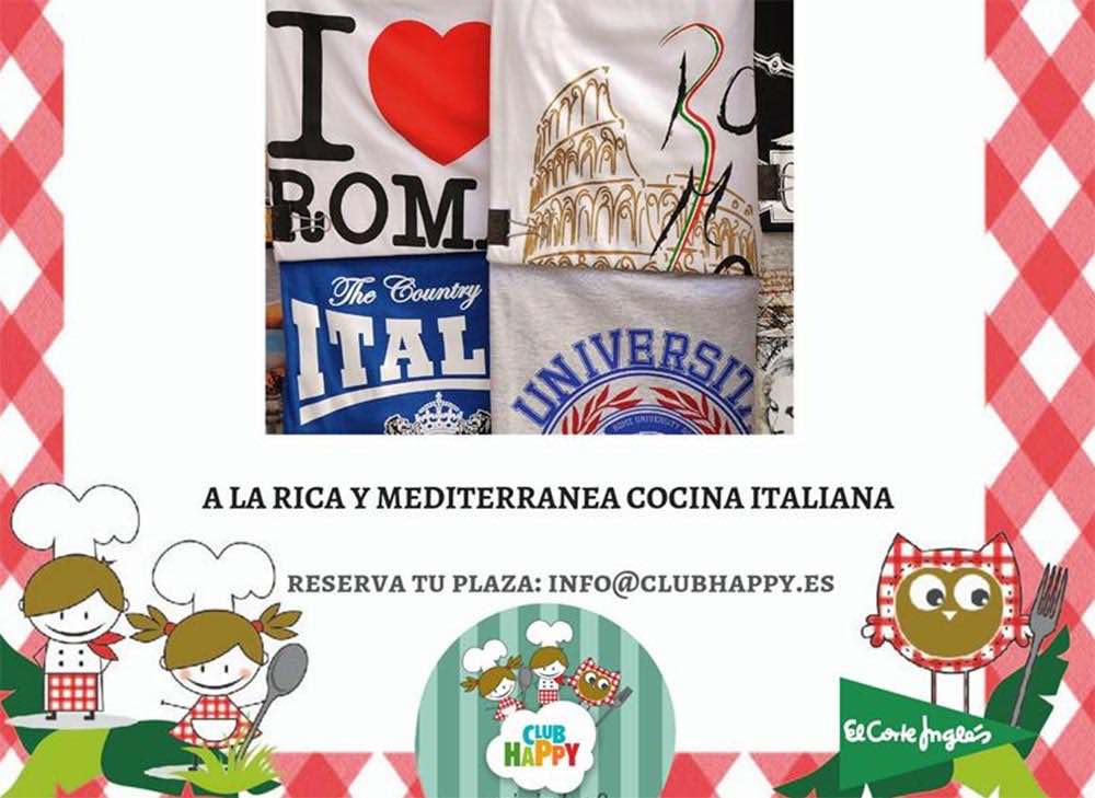 Taller infantil de cocina italiana en el Club Happy Málaga