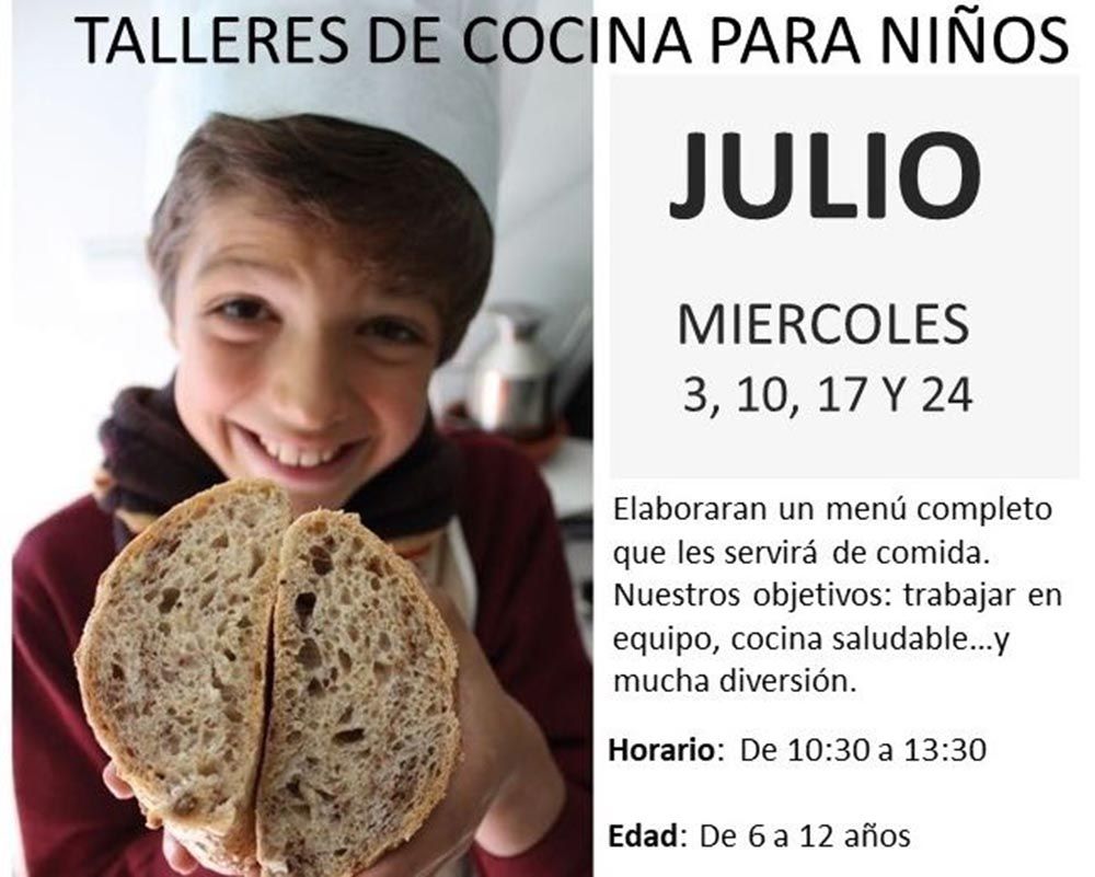 Talleres de cocina para niños durante julio en Málaga