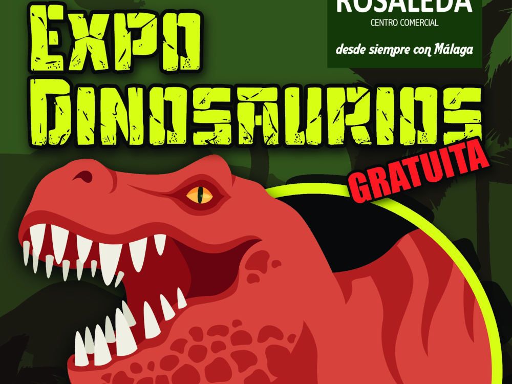Exposición gratis de dinosaurios en el Centro Comercial Rosaleda de Málaga