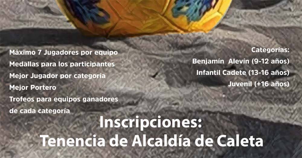 Torneo de fútbol playa gratis para niños y adolescentes en Caleta de Vélez