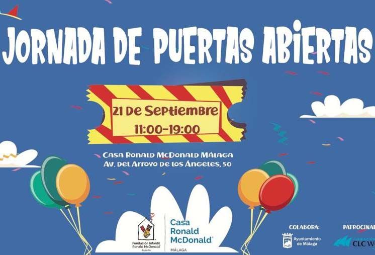 Jornada de puertas abiertas en la Casa Ronald McDonald Málaga el sábado 21 de septiembre