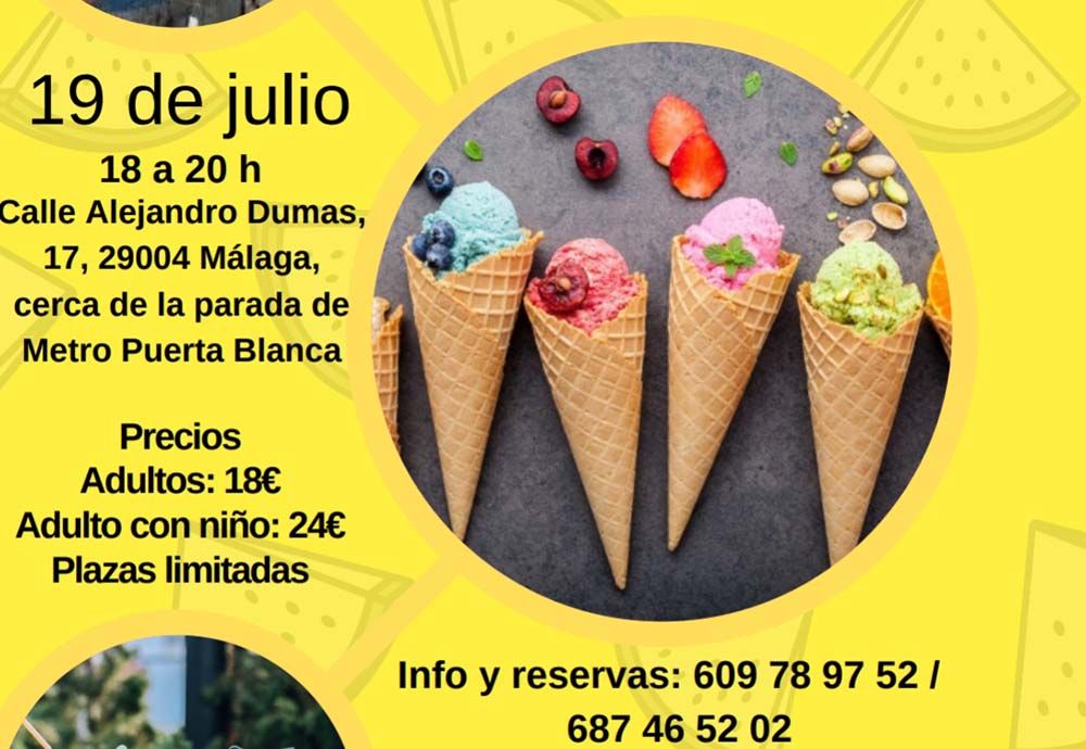Taller de helados y refrescos saludables para toda la familia en Málaga
