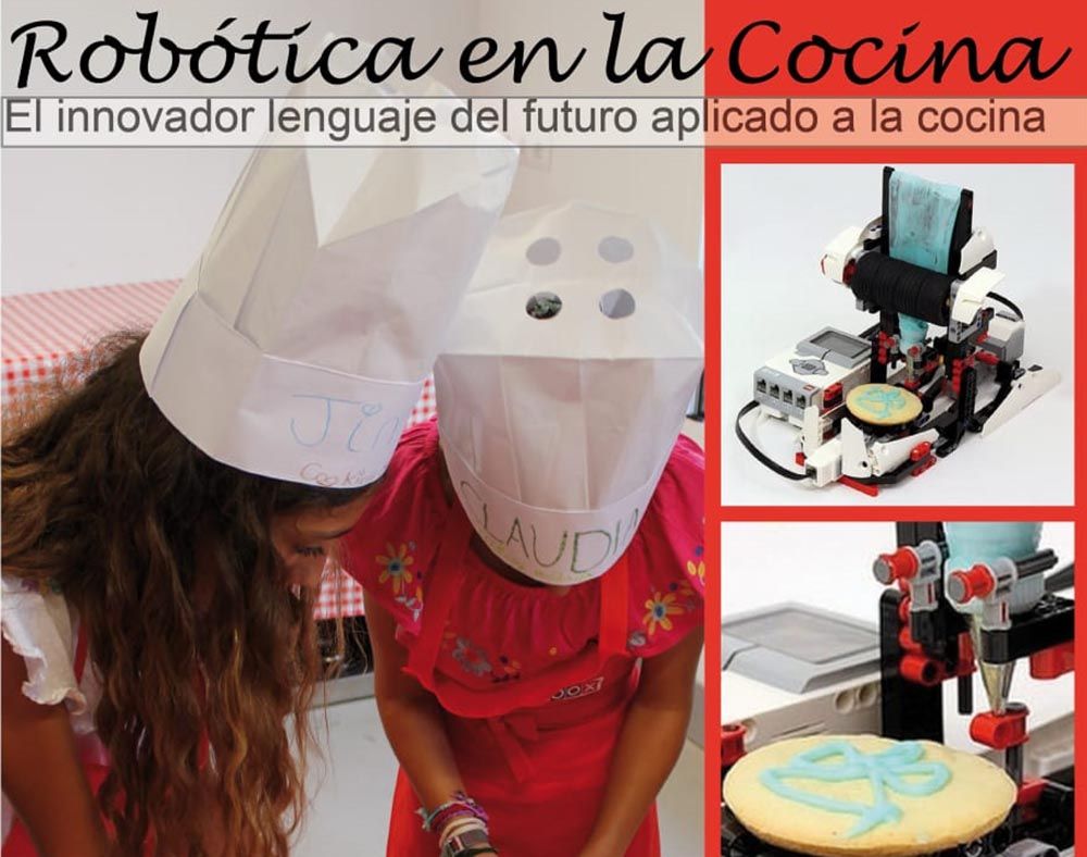 Visitas escolares con talleres de cocina y robótica para niños en Cooking Málaga