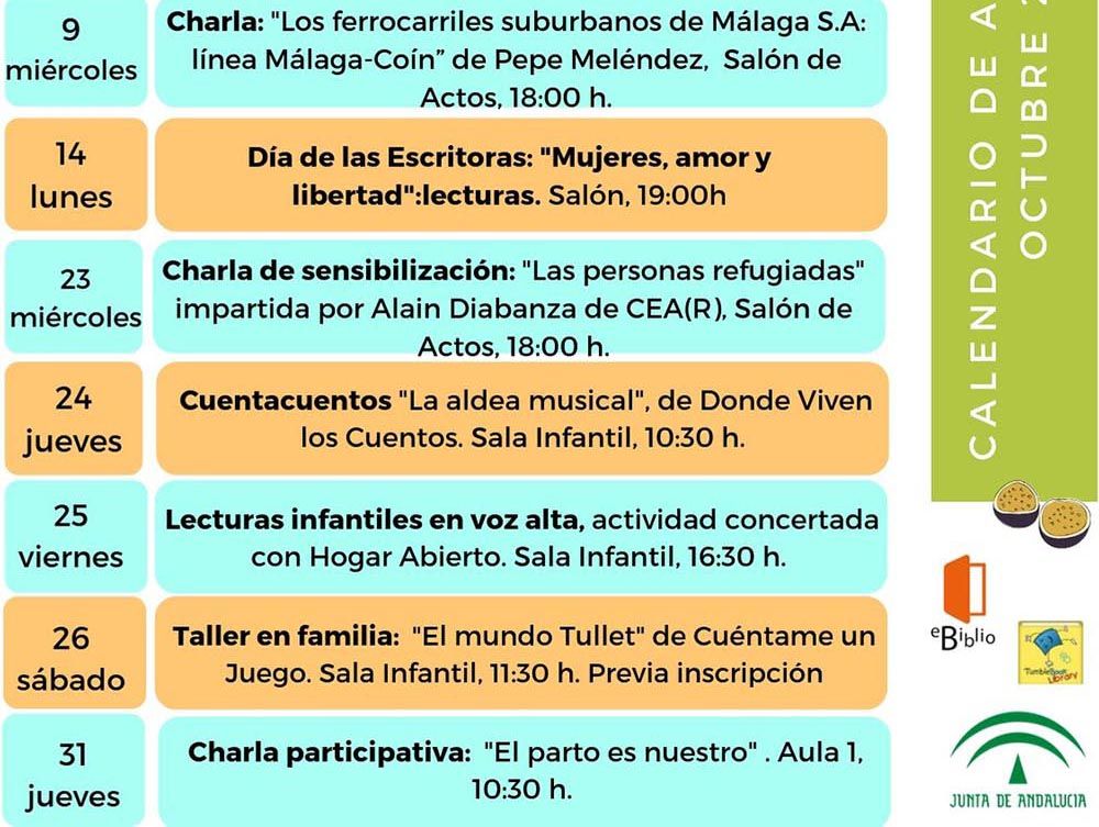 Actividades gratis para toda la familia en octubre en la Biblioteca Provincial de Málaga