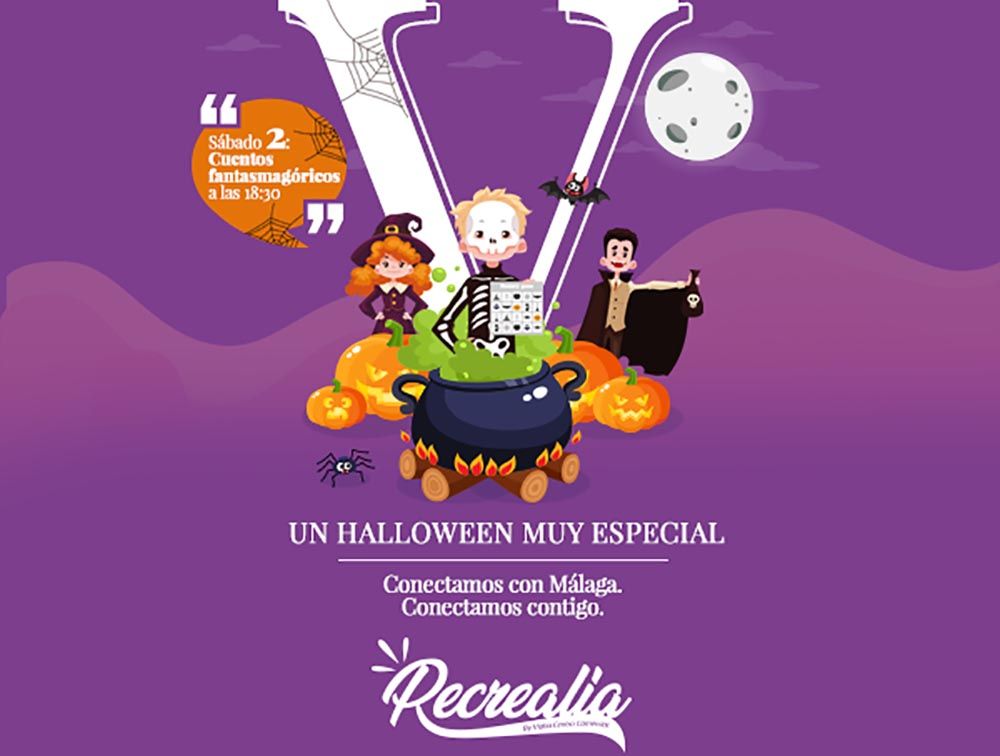 Cuentacuentos y talleres gratis de Halloween en el espacio infantil de Vialia Málaga