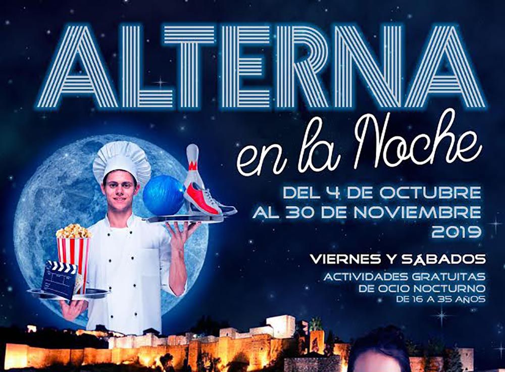 Planes gratis para jóvenes los fines de semana de octubre con Alterna en la noche Málaga