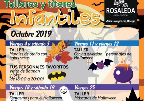 Talleres y títeres gratis para niños en el CC Rosaleda de Málaga en octubre