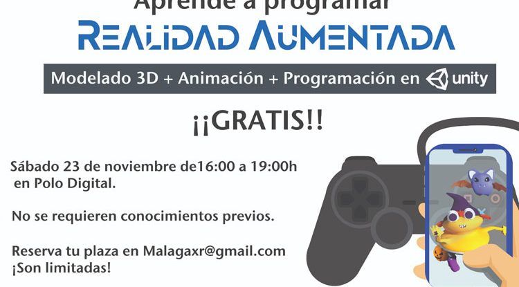 Taller gratis para adolescentes de programación y modelado 3D en Málaga para celebrar el día mundial de la Realidad Virtual