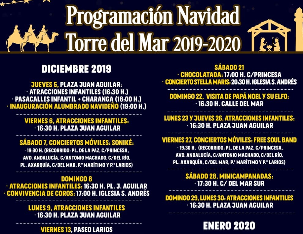 Actividades gratis de Navidad para toda la familia en Torre del Mar (Málaga)