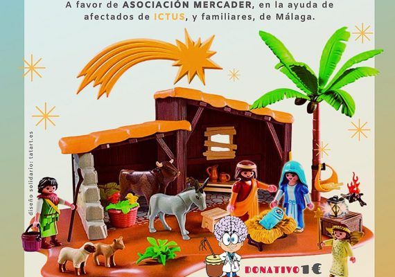 Exposición solidaria de un portal de Belén Playmobil en Málaga