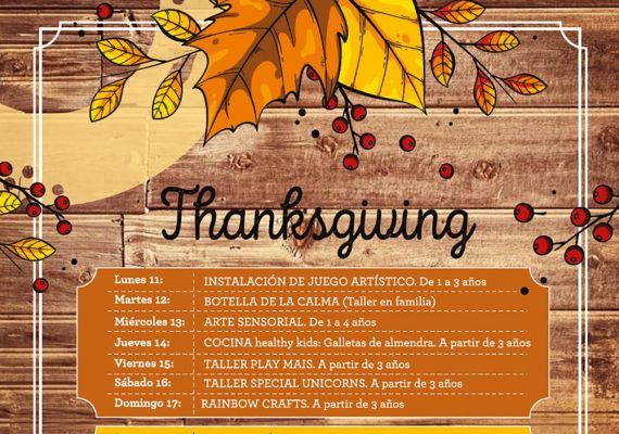 Talleres y otras actividades para niños en Mandarina Garden Málaga en noviembre