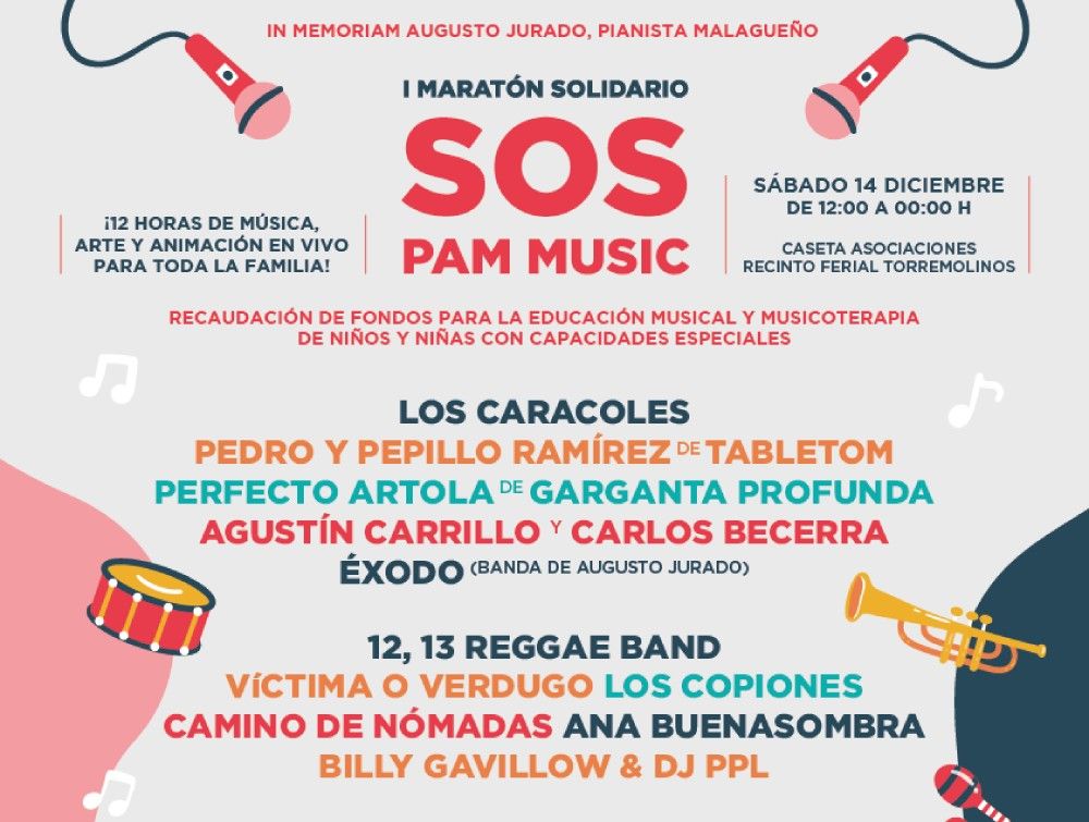 Disfruta en familia del I Maratón Solidario SOS Pam Music en Torremolinos