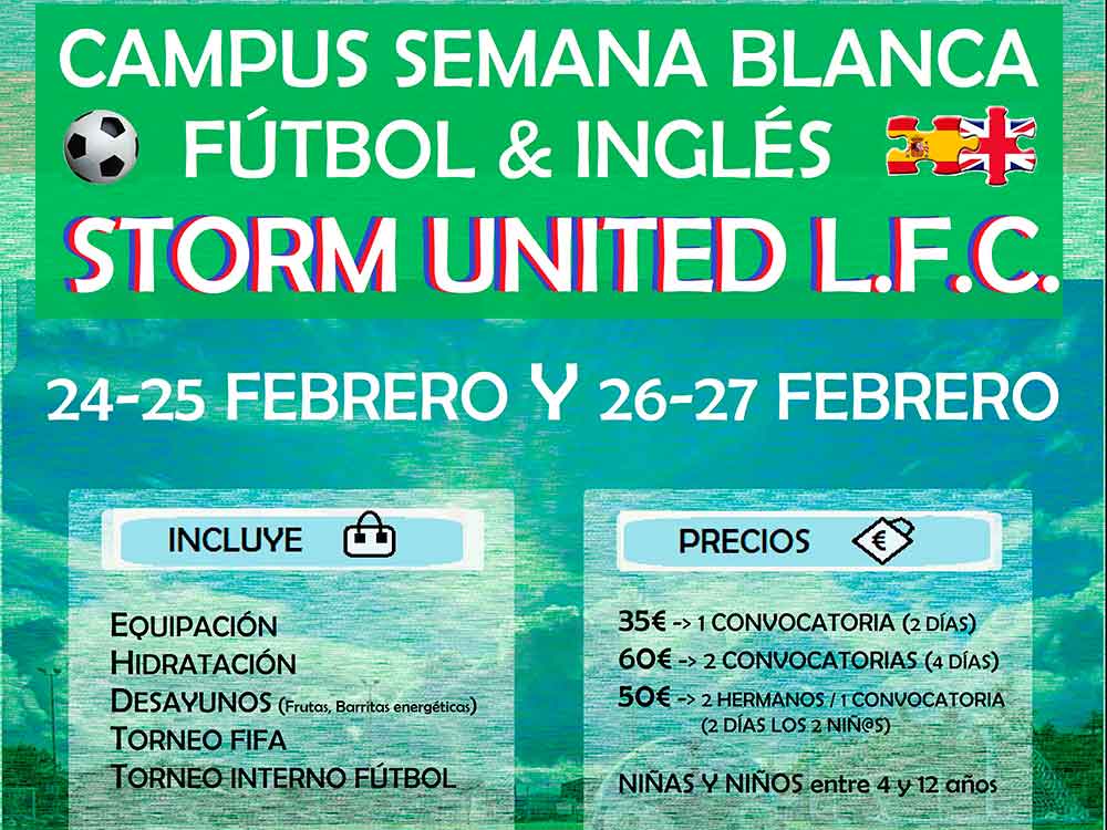 Campamento de Semana Blanca: fútbol en inglés para niños con Storm United en Málaga