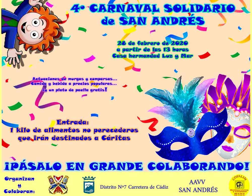 Carnaval solidario con actividades para niños en el barrio de San Andrés (Málaga)