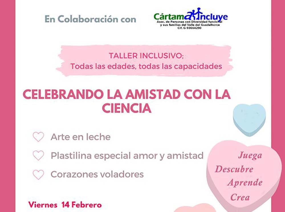 Taller inclusivo de ciencia especial San Valentín para niños en Cártama