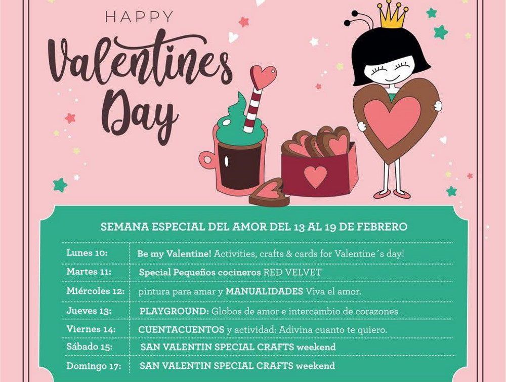 Talleres y cocina para niños especial San Valentín en Mandarina Garden Málaga