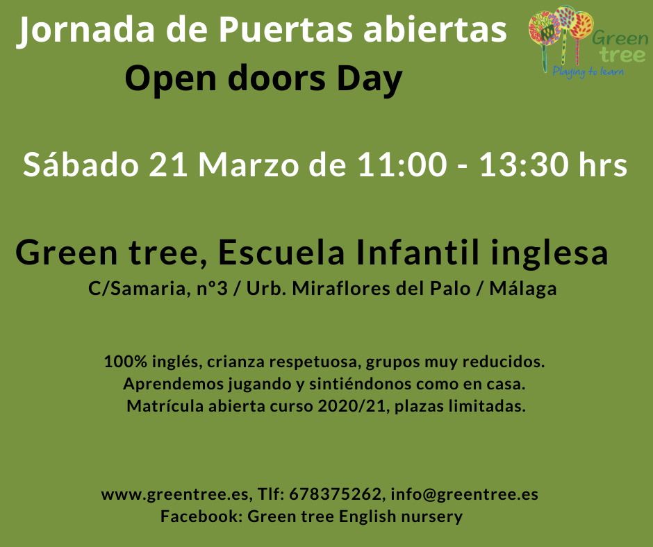 Jornada de puertas abiertas en la escuela Green Tree en Miraflores de El Palo (Málaga)
