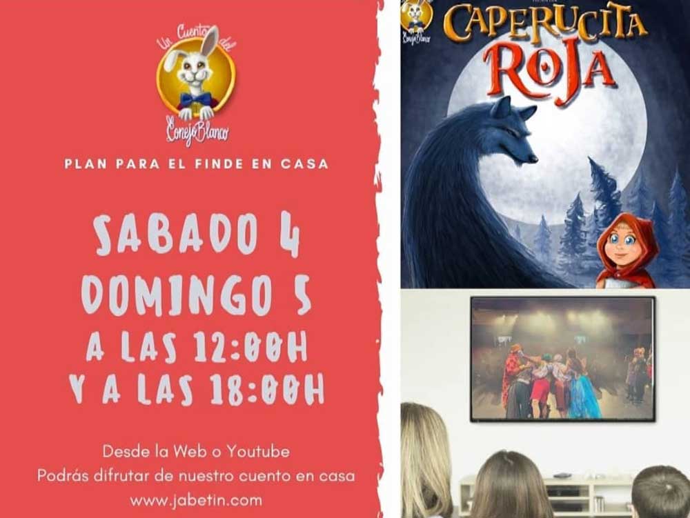 Teatro para niños ‘Caperucita Roja’ online y gratis con Jabetín Teatro este fin de semana