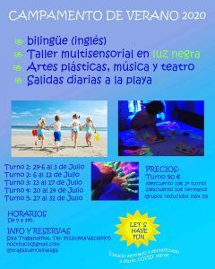Campamento de verano bilingüe para niños en la sala Tragasueños de Pedregalejo (Málaga)