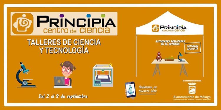 Talleres infantiles gratis de ciencia y tecnología en el Centro Principia Málaga en septiembre