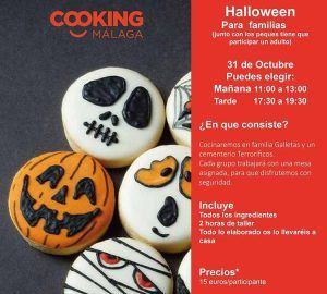 Taller de cocina en familia especial Halloween con Cooking Málaga