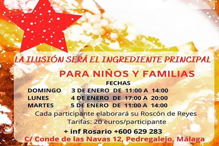 Cocina un roscón de Reyes en el taller para niños de Cooking Málaga