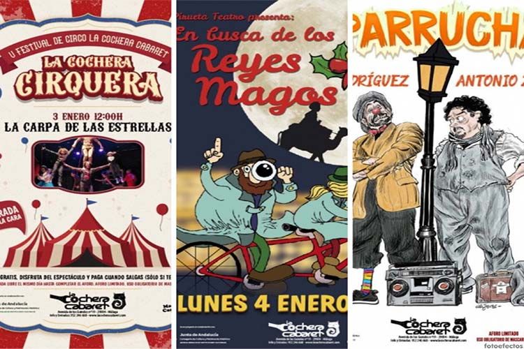 Teatro infantil y familiar en Navidad en La Cochera Cabaret de Málaga