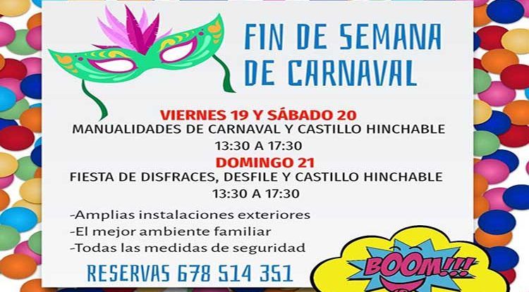 Fiesta familiar de Carnaval el fin de semana en Boom by Poppins de Alhaurín de la Torre