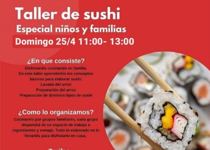 Taller de cocina en familia especial sushi con Cooking Málaga