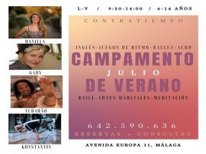 Campamento de verano en la escuela Contratiempo (Málaga): baile, artes marciales y meditación
