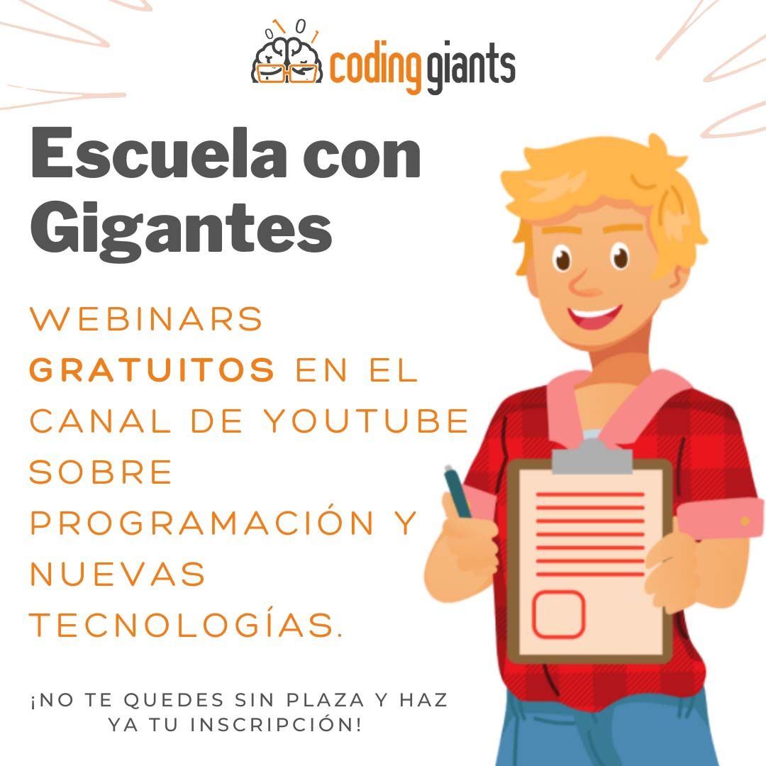 Webinars gratis para niños y jóvenes de programación y nuevas tecnologías con Escuela con Gigantes