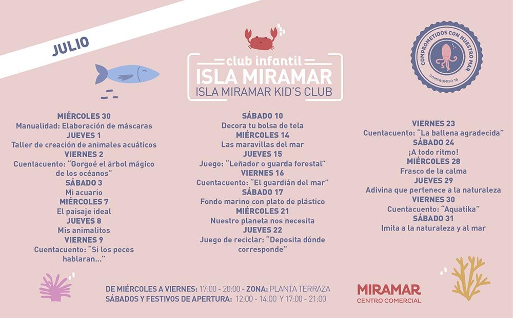 Actividades gratis en el club infantil del C.C. Miramar Fuengirola