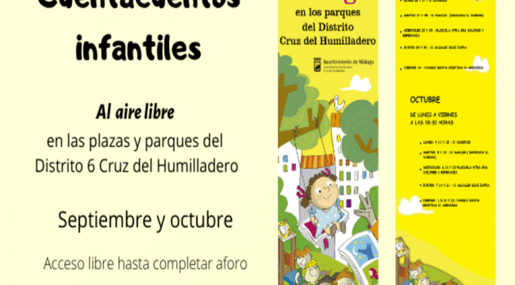 Cuentacuentos infantil gratis en septiembre y octubre en Málaga