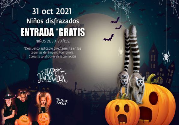 Entradas gratis en Bioparc Fuengirola para los niños disfrazados en Halloween