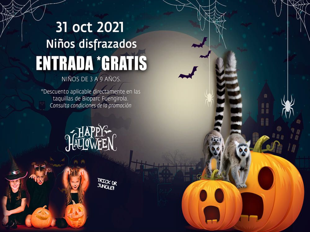Entradas gratis en Bioparc Fuengirola para los niños disfrazados en Halloween