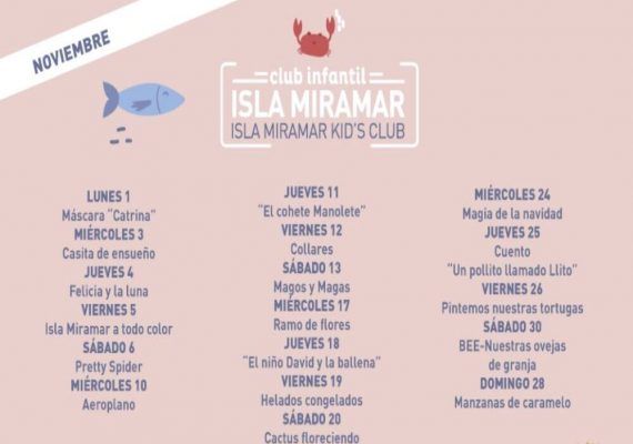 Programación de actividades gratis de noviembre en el Club infantil del Centro Comercial Miramar