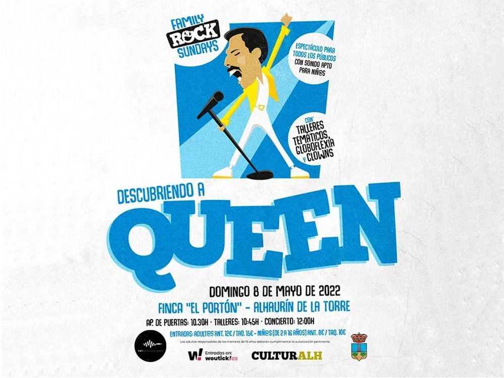 Talleres y concierto didáctico tributo a Queen para niños en Alhaurín de la Torre