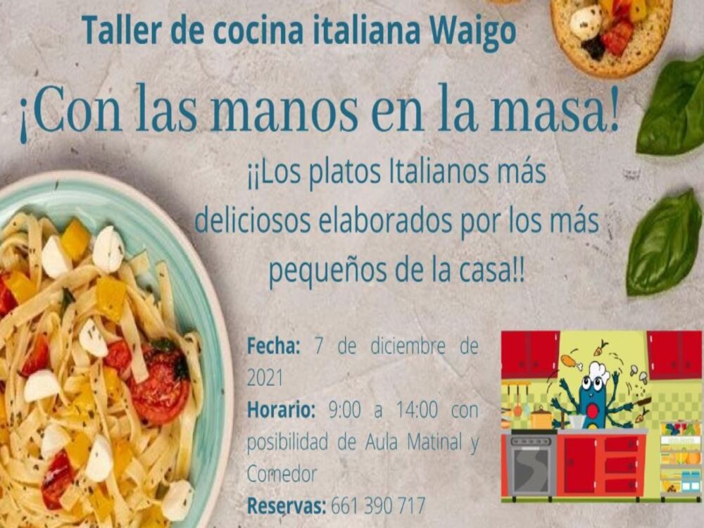 Taller infantil de cocina italiana en La Ciudad de Waigo, Málaga