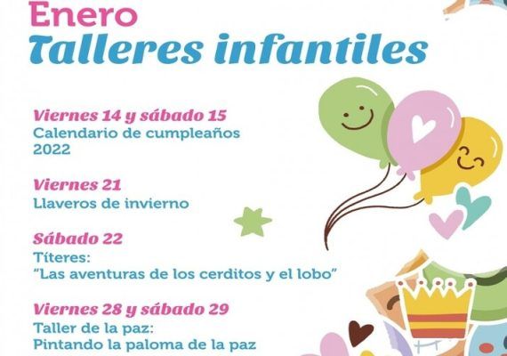 Talleres infantiles y títeres en enero gratis en el centro comercial La Rosaleda