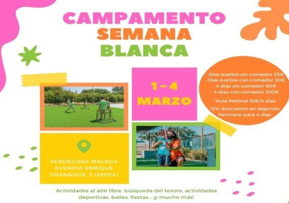 Campamento de Semana Blanca para niños con Sportislive en Verdecora Málaga