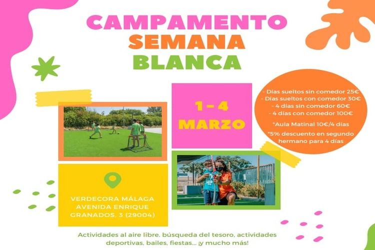 Campamento de Semana Blanca para niños con Sportislive en Verdecora Málaga