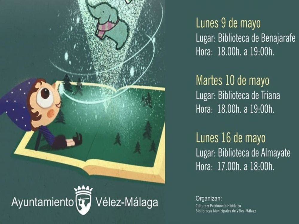 Cuentacuentos gratis para niños en las bibliotecas de Vélez-Málaga
