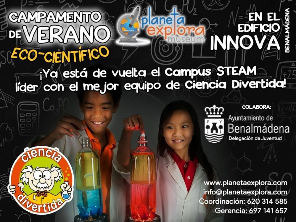 Campamento de verano eco-científico para niños con Ciencia Divertida en Benalmádena